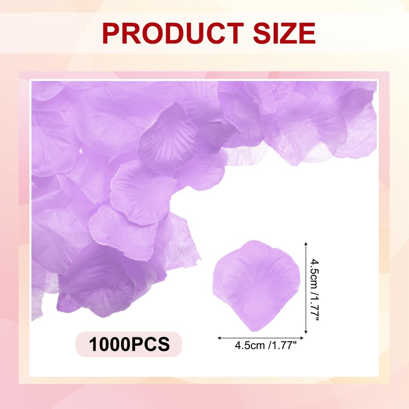 uxcell 1000 Pcs Silk Fake Flower Petals for Wedding, Artificial