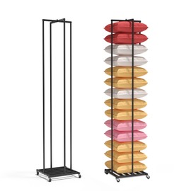 lukar Pillow Storage Rack, Throw Pillows Storage Shelves for Retail Store, Metal Ajustable Pillow Display Rack with Wheels, Couch Pillow Holder Storage Organizers for School Home Hotel