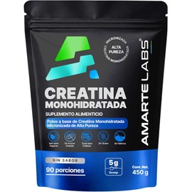 AMARTE LABS Pure Micronized Creatine Monohydrate Powder, Unflavored Strength & Performance Supplement – 450g (90 Servings)