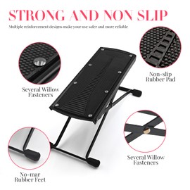 Pedicure Stool with Foot Rest, Foldable Pedicure Foot Rest, Adjustable Pedicure Foot Stool, Non-slip Pedicure Foot Rest Stand, Easy at Home Pedicures, Sturdy Portable Pedicure Station