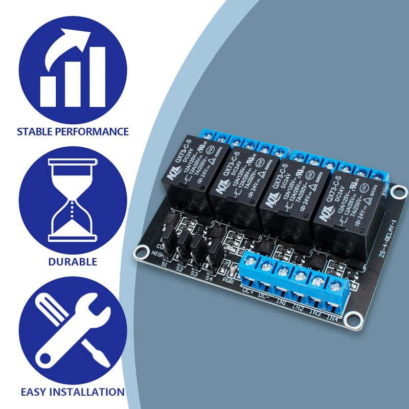 Innfeeltech 1pcs DC 24V Relay Module 4 Channel Relay with