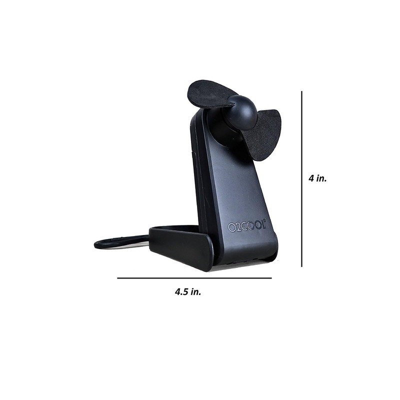 O2COOL Personal Battery Pocket and Table Desk Fan - Carabiner