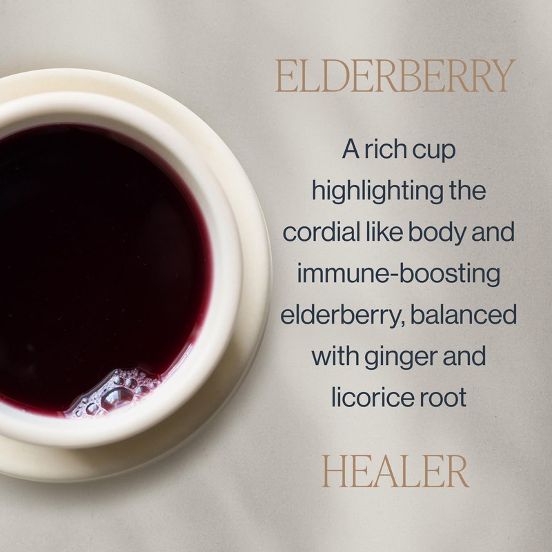 Rishi Tea Elderberry Healer Herbal Tea - Organic, Caffeine Free