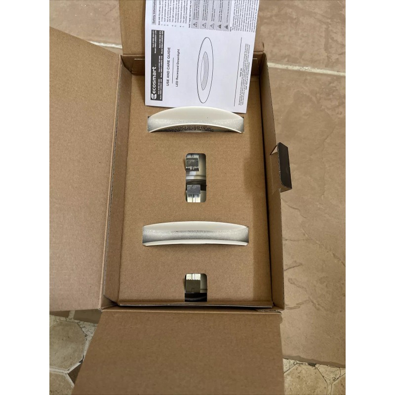 EcoSmart 4 in. White Integrated LED Recessed Trim Daylight 4-Pack