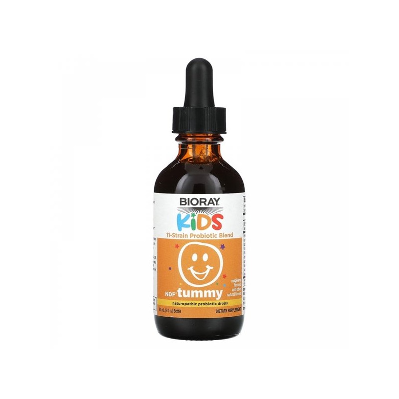 (바이오레이) 키즈 NDF Tummy 프로바이오틱 혼합물, 라즈베리 맛, 60ml(2fl 온즈