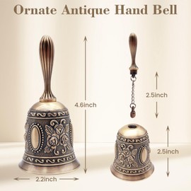 DomeStar Hand Bell Brass Call Bell for Bedside, Dinner, Wedding