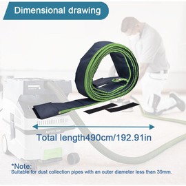 HNSL 5m Nylon Vacuum Hose Protective Cover for 32-37mm Outer Diameter Hoses