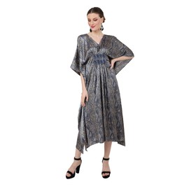 Miss Lavish London Kaftan Dresses - Long Caftan for Women with Pockets - Day out Sun Evening Holiday Dress Loungewear & Beach Ready Cover-Ups - Paisley, Small