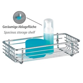 Wenko 16823100 Universal shelf Milano zur Wandmontage, Metal Steel, 25 x 6 x 12 cm, Chrome