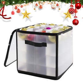 Storage Box for Christmas Baubles, Christmas Baubles Storage, with Adjustable Dividers, for Storing Christmas Baubles, Christmas Tree Decorations