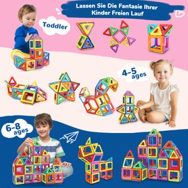 Magnetic Building Blocks, Magnetic Toy for Children, Magnetic Building Blocks, Educational Toy, Birthday, Preschool, Children, Toddler, Boys, Girls from 3 Years (48 Pieces Magnetic Tiles)