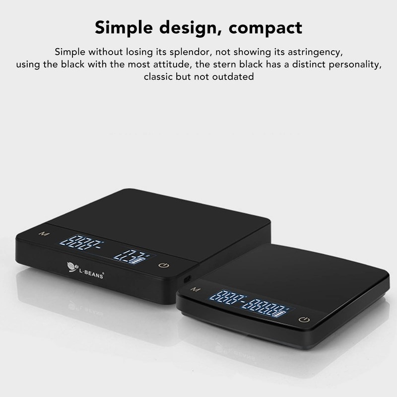2kg Electronic Coffee Scale ABS PC 1200mah LED Display Rechargeable