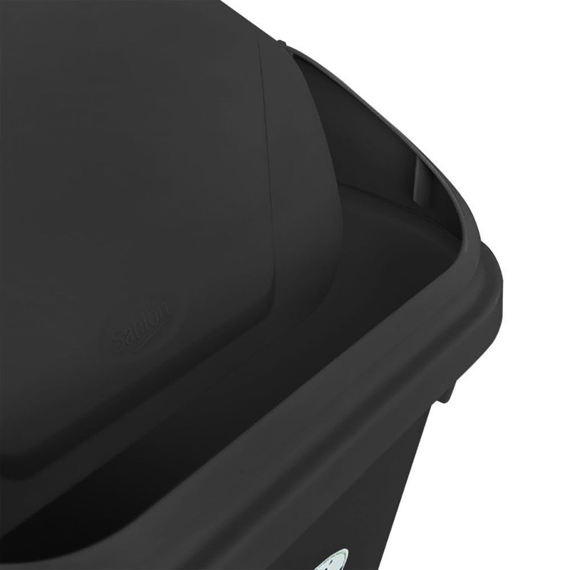Sablon Bote de Basura Rectangular 13L Negro con Tapa