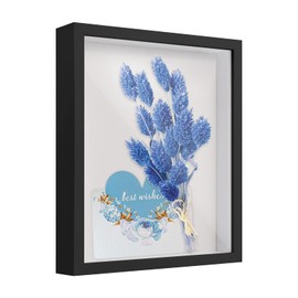 Daelesr 3D Picture Frame, 22 x 27 cm, Wooden 3D Frame, Shadow Box Display Case with Transparent Acrylic Plate Frame, Deep 3D Object Frame for Photo, Flowers, Memorabilia, Medals (Black 3 cm)