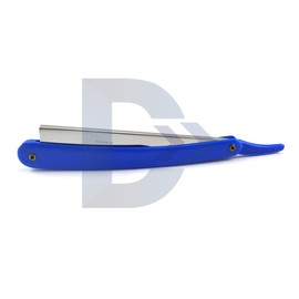 Professional Blue Plastic Handle Barber Hair Shaving Razor Straight Edge Folding Knife Men Cut Throat + 10 Blades