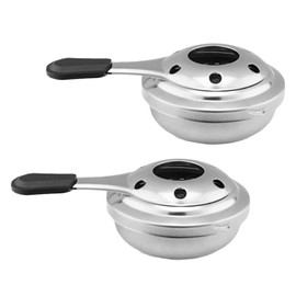 Portable Mini Alcohol Cooker Windproof Stainless Steel Camping Stove for Outdoor Camping Hiking Cooking Tea Coffee Hot Drinks 2 Pack