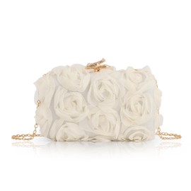 Jywmsc Women Clutches Purse Formal Lace Flower Evening Handbag Chain Strap Shoulder Bag, apricot, 当代