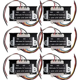 OSD Commercial 70V Transformer for Speakers, 20W, 15W, 10W, 5W (1, 3, 6, 12 Packs) (6 Pack)