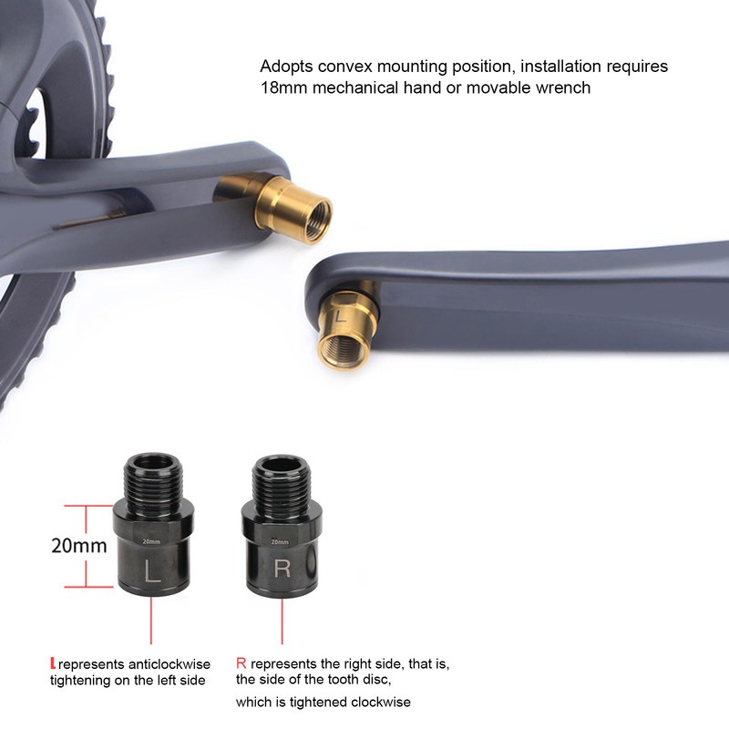 RISK Bike Pedal Extender Titanium Alloy Bicycle Pedal Extended Spindle