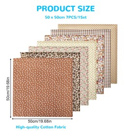 Aucuu 7PCS Fat Quarters Fabric Bundles, 50cm x 50cm Fabric Bundles, Quilting Cotton, Bundle Quilting Craft FA-BRIC, Precut Easter & Spring Cotton FA-BRIC for DIY Crafts, Sewing, Patchwork, Home Décor