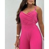 CHICME Jumpsuit for Women Summer Dressy Pleated V Neck Spaghetti