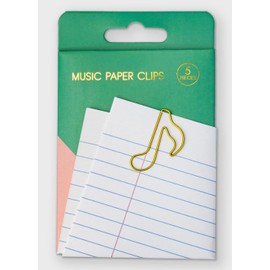 Suck UK - Paper Clips Music | Gold Paperclips for Stationery Supplies | Large Paper Clips for Paperwork & School Stationery Set | paperclips metal | Cute Set Office & Home | Metal Notes & Organization