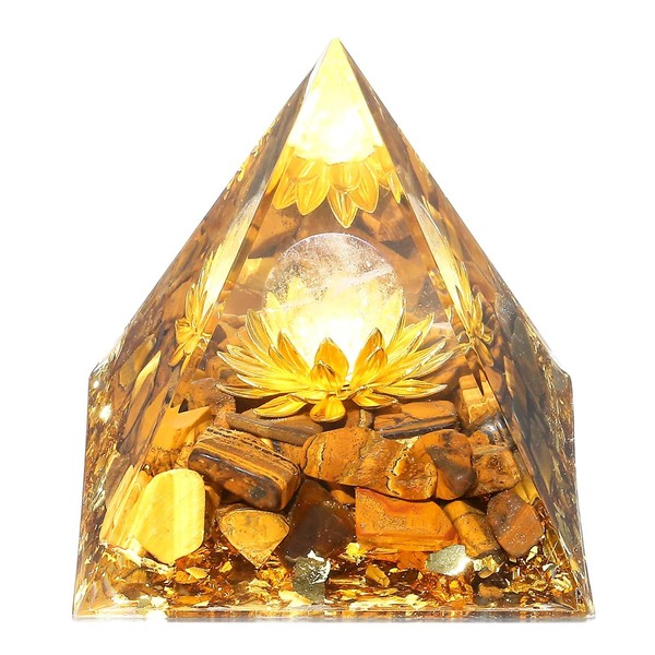 XIANNVXI 2.4 Inch Large Pyramid Tiger's Eye Stone Gemstones Crystals Natural Reiki Spiritual Decoration Gifts for Women Men