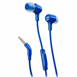 JBL E15 in-Ear Headphones (Blue) | 8.6mm Drivers | Frequency Response: 20 Hz to 20 kHz | Impedance: 16 Ohms | One-Button Remote with Microphone