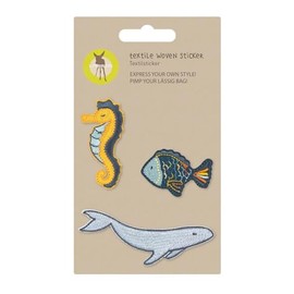LÄSSIG Adesivi tessili autoadesivi da stirare/Textile Woven Sticker Sea
