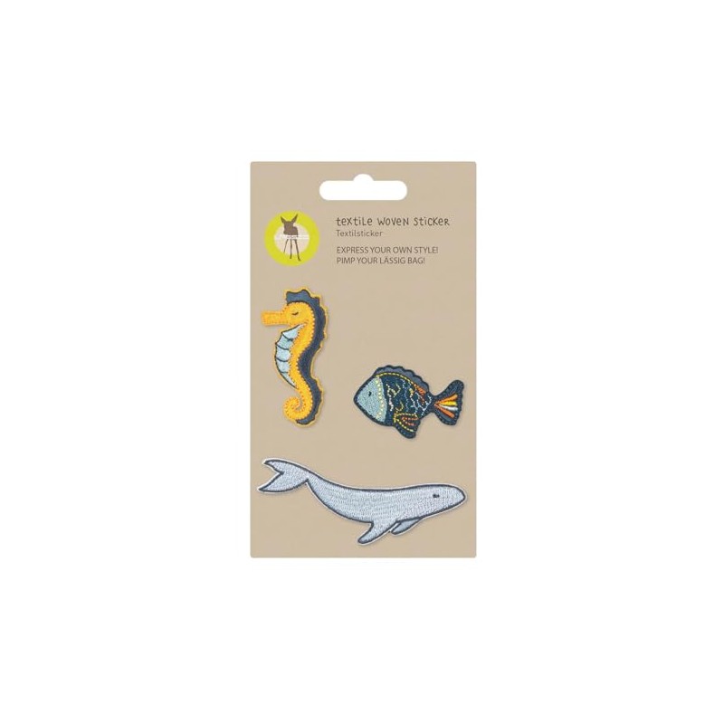 LÄSSIG Adesivi tessili autoadesivi da stirare/Textile Woven Sticker Sea