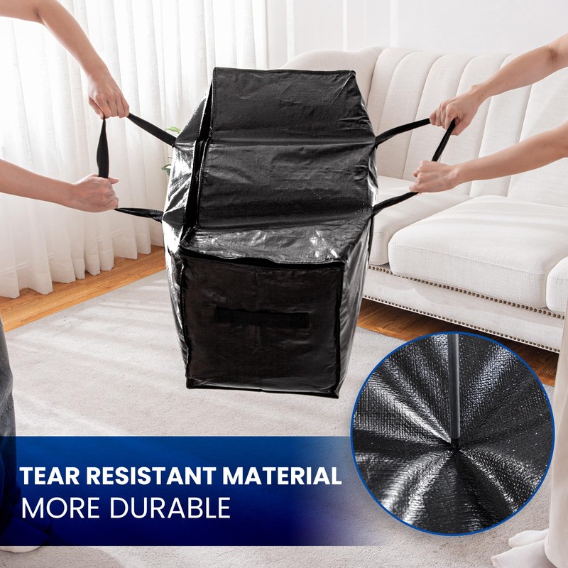 TAILI Extra Large Moving Bags, 2 Pack Black Heavy Duty