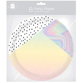 Gift Maker 8 Pastel Rose Sunset Retro Party 9" Paper Disposable Plates