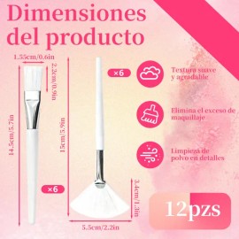 12 Pzs Brochas Mascarillas Faciales Serum Acido Spa Blanco                                                                                            