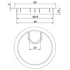 König Metal Cable Grommet ATTER Diameter 60 mm Matte Black