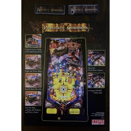 Stern Pirates Of The Caribbean Pinball Flyer With 2 Pinball Plastics Included
