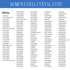 Set of 4 Tumble Dryer Filters for Miele T1 9164761 Heat Pump Dryer, Fine / Coarse 207 x 157 x 30 mm Tumble Dryer Base Filter, Filter for Miele T1 Replacement Part