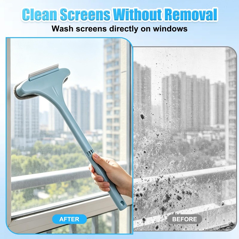 Window Screen Cleaner,2026New Upgraded 2in1 Detachable Window Cleaning Brush with