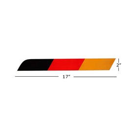 iJDMTOY 17 by 2-Inch Reflective Germany Flag Stripe Decal Sticker Compatible with Euro/German Cars Exterior Cosmetic, Such As Trunk, Side Skirt, Bumper, etc