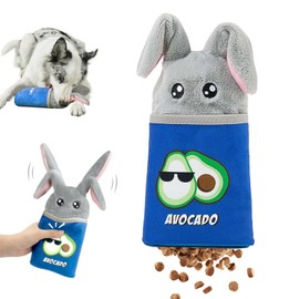 YoPoll Interactive Treat Dispensing Dog Toy, 3-in-1 Enrichment Puzzle Toy with Pneumatic Folding Ears, Adjustable Slow Feeder for Mental Stimulation & Healthy Fun(Meat)