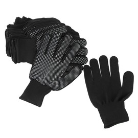 BinaryABC Gardening Gloves for Rose Pruning Yard Work,Protective Breathable(12 Pairs) (Black)