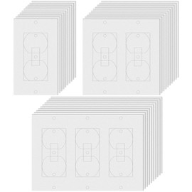 Tondiamo 40 Pcs White Wall Insulation Gasket Rectangle Wall Plate Outlet Sealers Foam Replacement Weatherproof Gasket Sealer Energy Saving for Electrical Outlet Plates Switch Covers