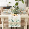 Bonhause Eucalyptus Leaves Table Runner 13x90 Inch Green Plants White