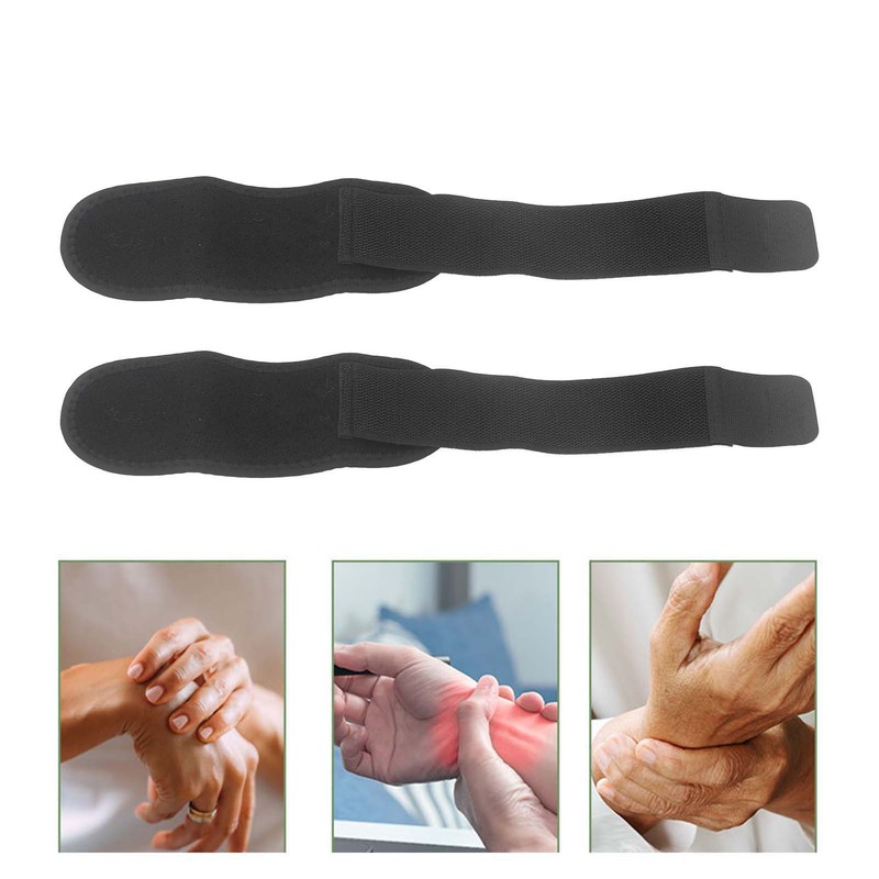 2Pcs Wrist Wraps Black Adjustable Breathable Elastic Skin Friendly Soft