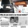 Sandinal Classic Black PU Leather Car Tissue Holder, Rectangular Wipes