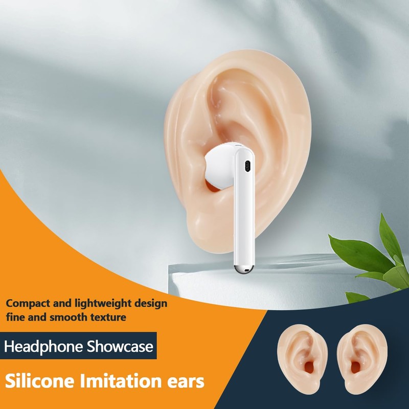2 Pcs Silicone Ear Model, Fake Ear Models Left and