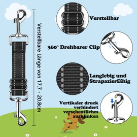 HYLYUN 5 Stück Hundehalsband Clips, Reflektierende Nylon Hundehalsband Leine, Einstellbar Prong Halsband Clips Double Ended Backup Clasp Leine Verbinder für Hundegeschirr zu Halsband Sicherheits Clip