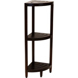 AquaTeak Kai Mocha Corner Teak Bath Shelf