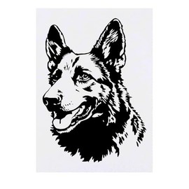 'German Shepherd Portrait' Temporary Tattoo - Water Resistant, Skin-Safe, Non-Toxic Transfer (TO00082767)