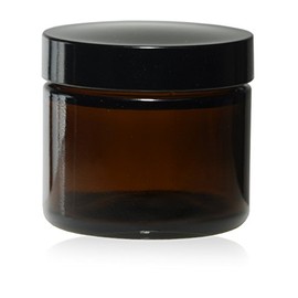 2 Oz (60 ml) Amber Glass Jars w/Black Smooth Foam Lined Caps (24)