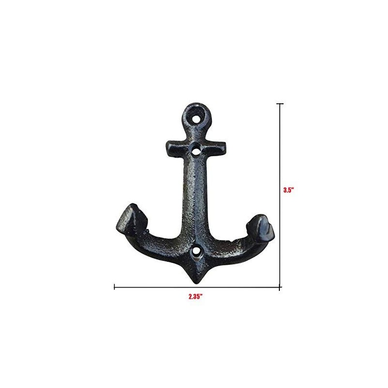 Facaler Nautical Cast Iron Ship Anchor Weathered Nautical Wall Hooks